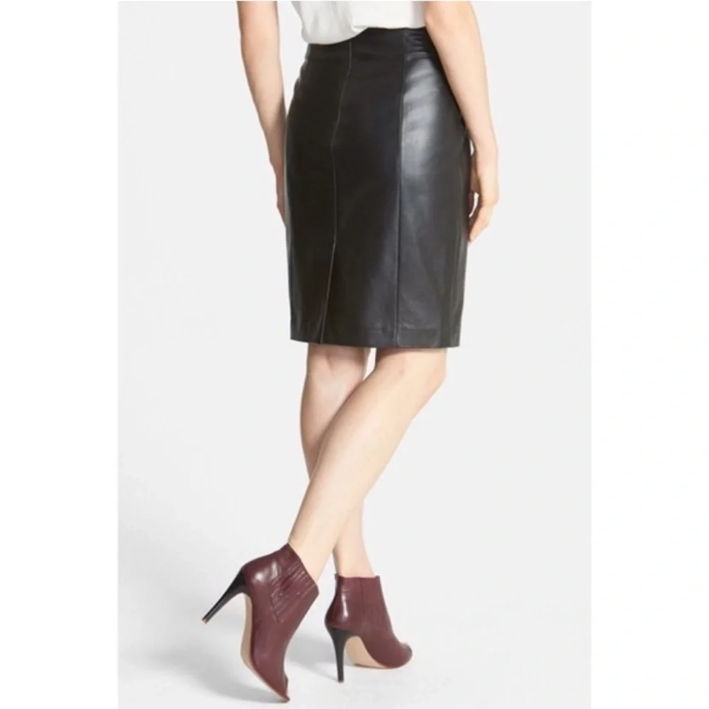 Halogen Black Leather Skirt Size 0 - Picture 3 of 6